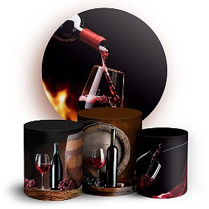 KIT Redondo e Trio -  Vinho - Sublimado 3D