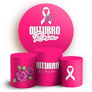KIT Redondo e Trio -  Outubro Rosa - Sublimado 3D