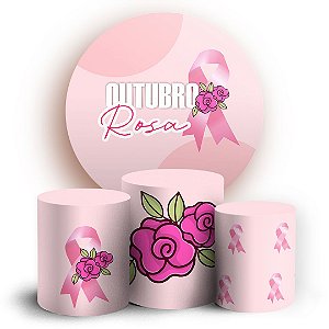 KIT Redondo e Trio -  Outubro Rosa - Sublimado 3D