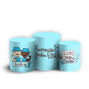 Trio Cilindro - Novembro Azul - Sublimado 3D + Elástico