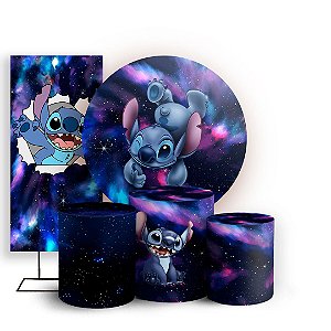 KIT Redondo Trio e Faixa - Lilo e Stitch - Sublimado 3D