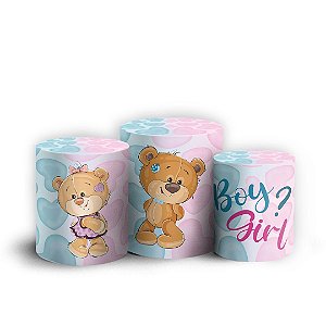 Trio Cilindro - Ursinhos - Sublimado 3D + Elástico