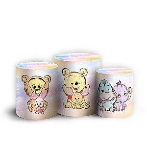 Trio Cilindro - Ursinho Pooh - Sublimado 3D + Elástico