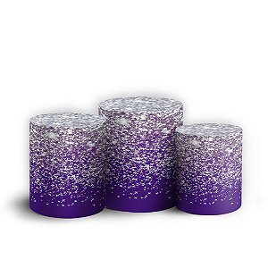 Trio Cilindro - Glitter Roxo - Sublimado 3D + Elástico
