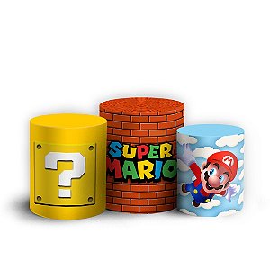 Trio Cilindro - Super Mario Bros - Sublimado 3D + Elástico