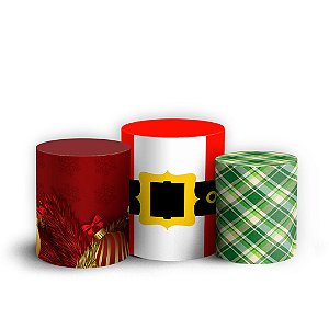 Trio Cilindro - Natal - Sublimado 3D + Elástico