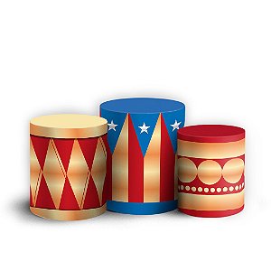 Trio Cilindro - Circo - Sublimado 3D + Elástico