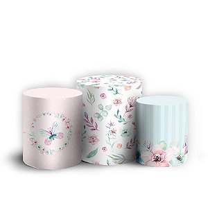 Trio Cilindro - Borboleta - Sublimado 3D + Elástico