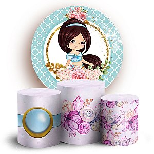 KIT Redondo e Trio - Jasmine Princesas - Sublimado 3D