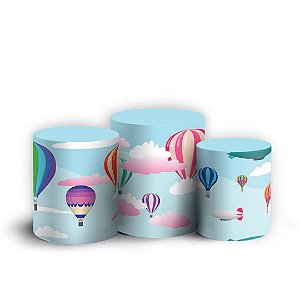 Trio Cilindro - Baloes - Sublimado 3D + Elástico