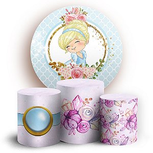 KIT Redondo e Trio - Cinderela Princesas - Sublimado 3D