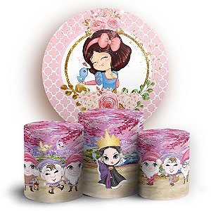 KIT Redondo e Trio - Branca de Neve Princesas - Sublimado 3D