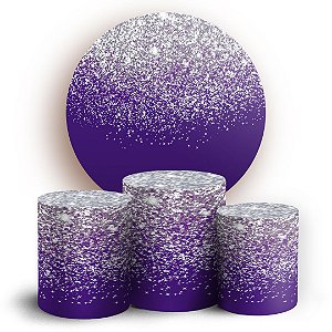 KIT Redondo e Trio - Glitter Roxo - Sublimado 3D