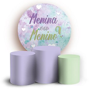 KIT Redondo e Trio - Chá Revelação - Sublimado 3D