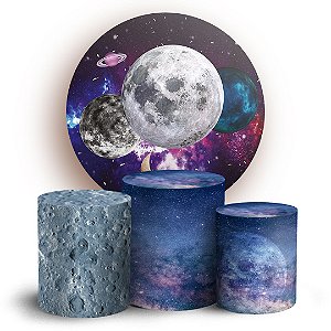 KIT Redondo e Trio - Galáxia - Sublimado 3D