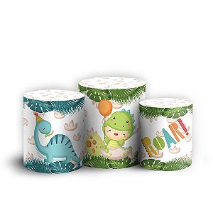 Trio Cilindro - Dinossauro Cute - Sublimado 3D + Elástico