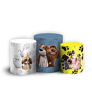 Trio Cilindro - Pets - A Vida Secreta dos Bichos - Sublimado 3D + Elástico