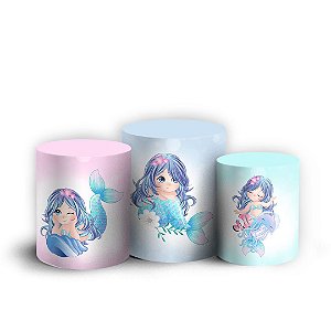 Trio Cilindro - Sereia - Sublimado 3D + Elástico