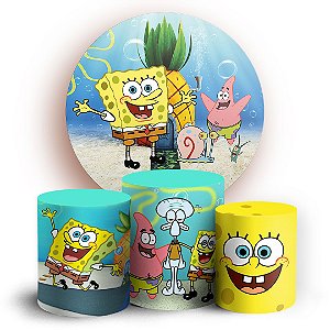 KIT Redondo e Trio - Bob Esponja - Sublimado 3D