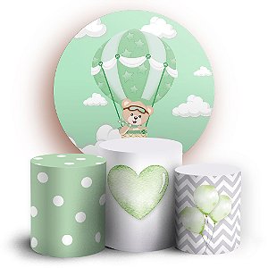 KIT Redondo e Trio - Baloes Verde - Sublimado 3D