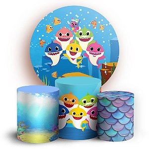 KIT Redondo e Trio - Baby Shark - Sublimado 3D