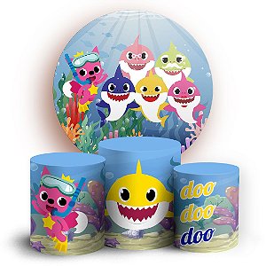 KIT Redondo e Trio - Baby Shark - Sublimado 3D
