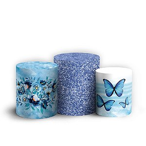 Trio Cilindro - Borboleta - Sublimado 3D + Elástico