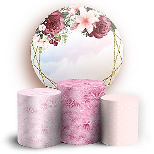 KIT Redondo e Trio - Floral Arabesco - Sublimado 3D