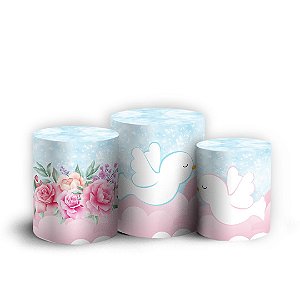 Trio Cilindro - Virgem Maria Cute - Sublimado 3D + Elástico