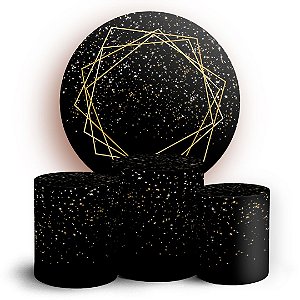 KIT Redondo e Trio - Glitter Dourado - Sublimado 3D