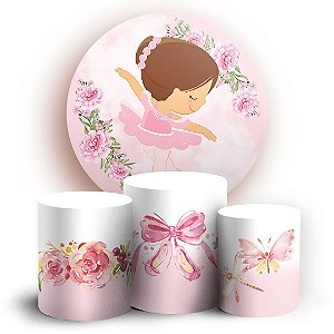 KIT Redondo e Trio - Bailarina Cute - Sublimado 3D