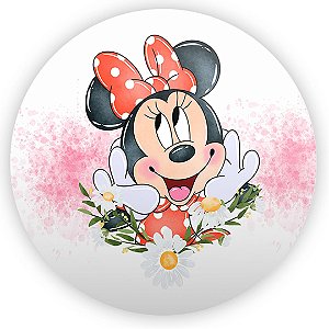 Painel Redondo - Minnie Vermelha - Sublimado 3D