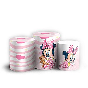 Trio Cilindro - Minnie Baby - Sublimado 3D + Elástico