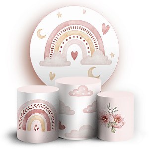 KIT Redondo e Trio - Arco Iris Bohos - Sublimado 3D