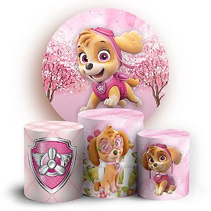 KIT Redondo e Trio - Patrulha Canina Skye - Sublimado 3D