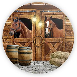 Painel Redondo - Cavalos - Sublimado 3D