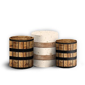 Trio Cilindro - Cavalos - Sublimado 3D + Elástico