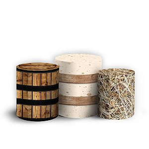 Trio Cilindro - Cavalos - Sublimado 3D + Elástico