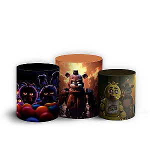 Trio Cilindro - Five Nights At Freddy's - Sublimado 3D + Elástico