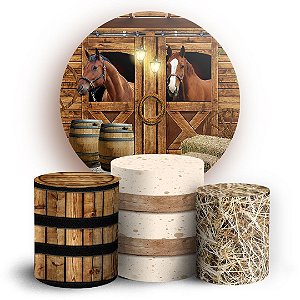 KIT Redondo e Trio - Cavalos - Sublimado 3D