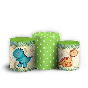 Trio Cilindro - Dinossauro - Sublimado 3D + Elástico