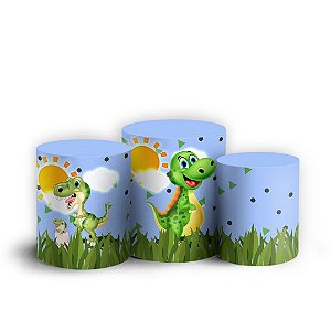 Trio Cilindro - Dinossauro - Sublimado 3D + Elástico