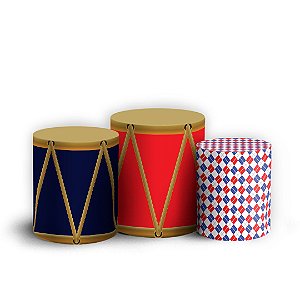 Trio Cilindro - Circo - Sublimado 3D + Elástico