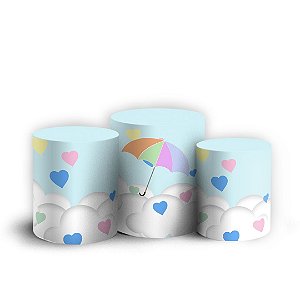 Trio Cilindro - Chuva de Amor - Sublimado 3D + Elástico