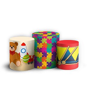 Trio Cilindro - Brinquedos - Sublimado 3D + Elástico