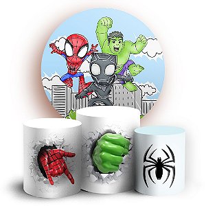 KIT Redondo e Trio - Spider Man - Sublimado 3D