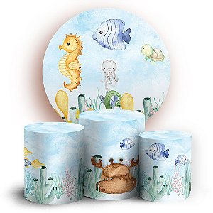 KIT Redondo e Trio - Fundo do Mar - Sublimado 3D