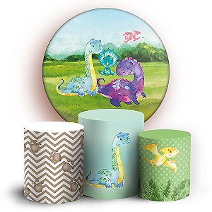 KIT Redondo e Trio - Dinossauro - Sublimado 3D