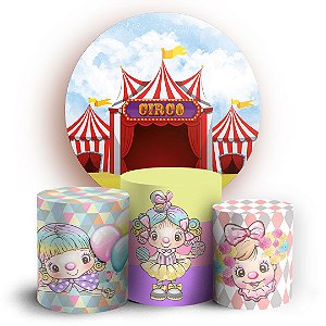 KIT Redondo e Trio - Circo Rosa - Sublimado 3D
