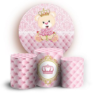 KIT Redondo e Trio - Ursinho Capitone Rosa - Sublimado 3D